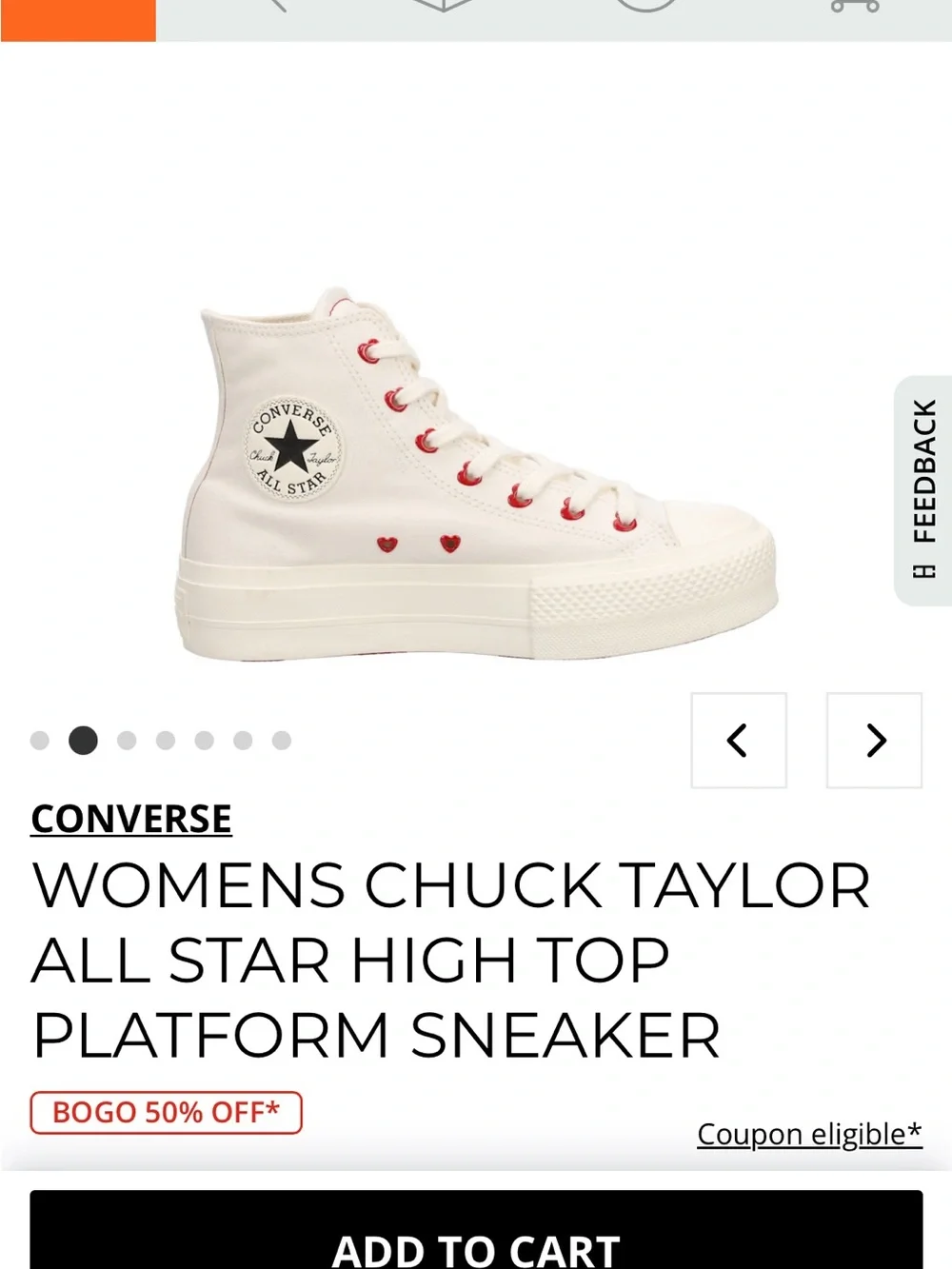 Converse Women's Chuck Taylor All Star Platform Sneaker - Red & Cream Sole